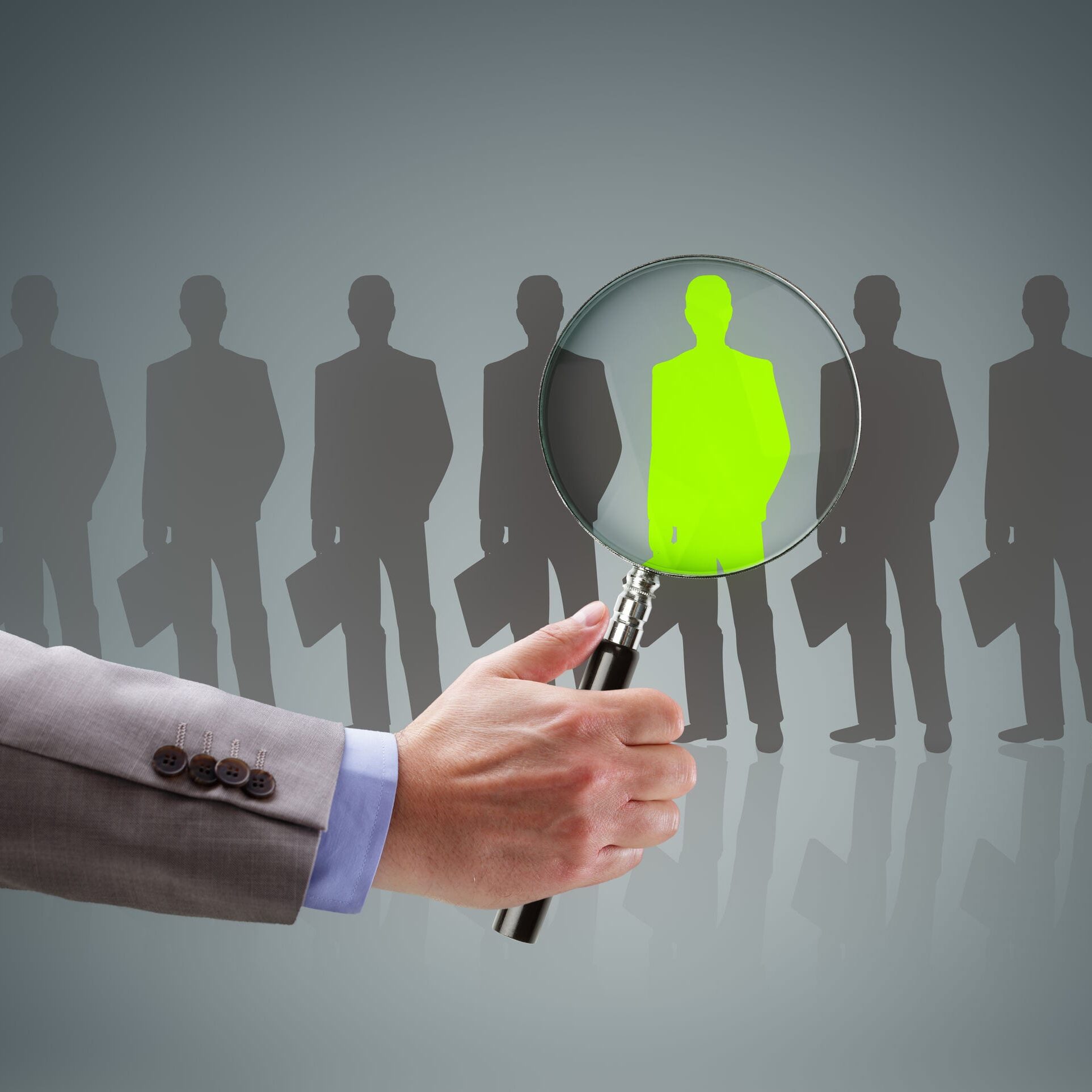 Recruitment and job search concept for choosing the right people and human resources